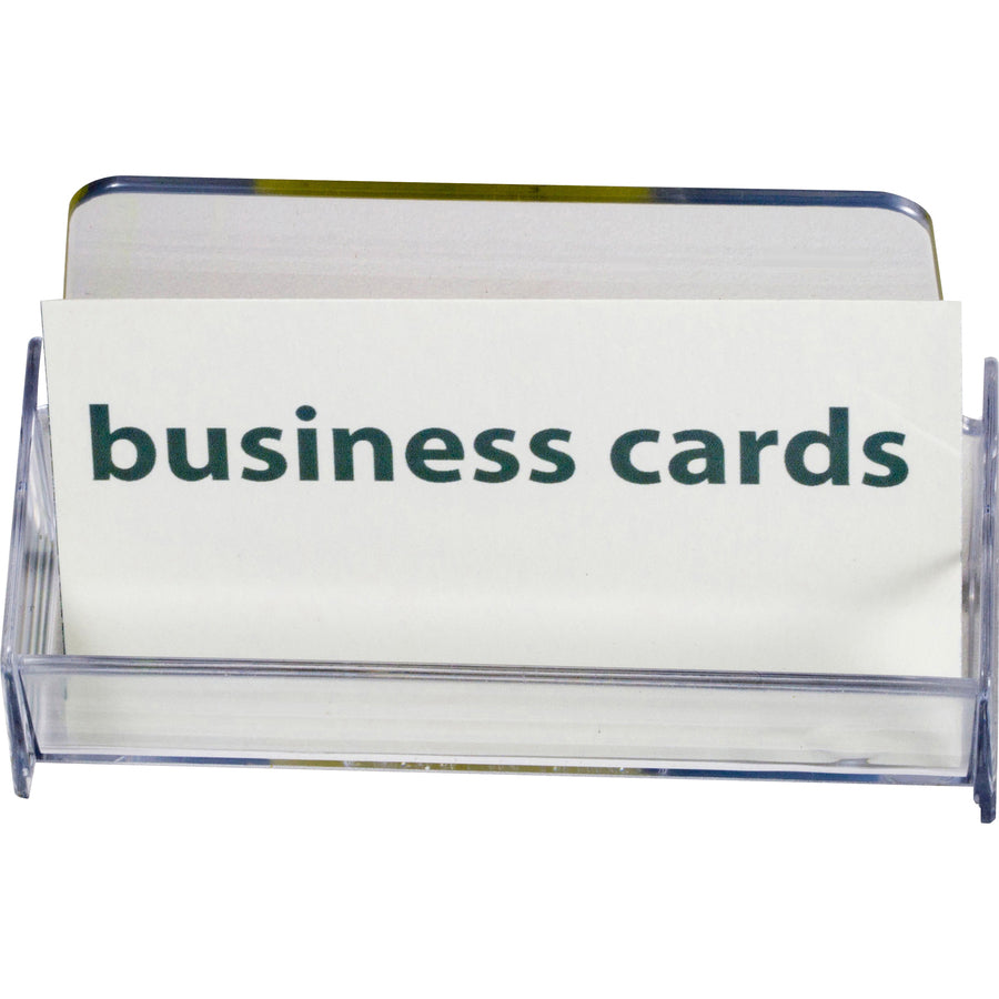 Officemate Business Card Holder, Holds Up to 50 Cards, Clear (97832) - 1.9" x 3.9" x 2.4" , Plastic, Clear, 1 Each - 