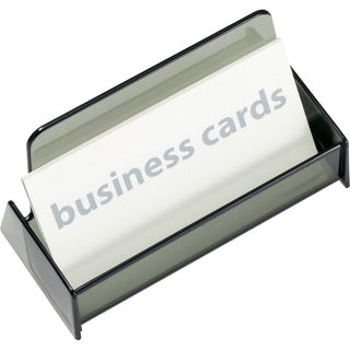 Officemate Business Card Holders - 1.9" x 3.9" x 2.4" x - Plastic - 1 Each - Smoke