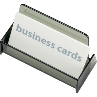 Officemate Business Card Holders - 1.9" x 3.9" x 2.4" x - Plastic - 1 Each - Smoke