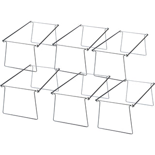 Officemate Hanging Folder Frames - Letter - 24"-27" Long - Steel - Stainless Steel - 6 / Box - 