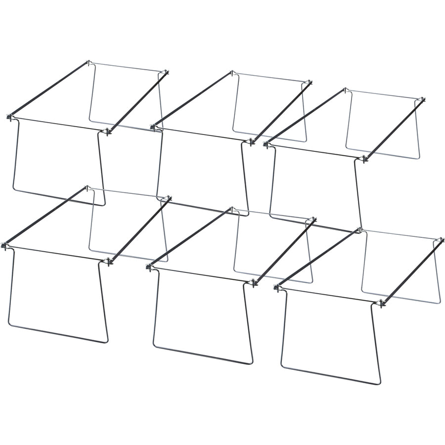 Officemate Hanging Folder Frames - Letter - 24"-27" Long - Steel - Stainless Steel - 6 / Box - 