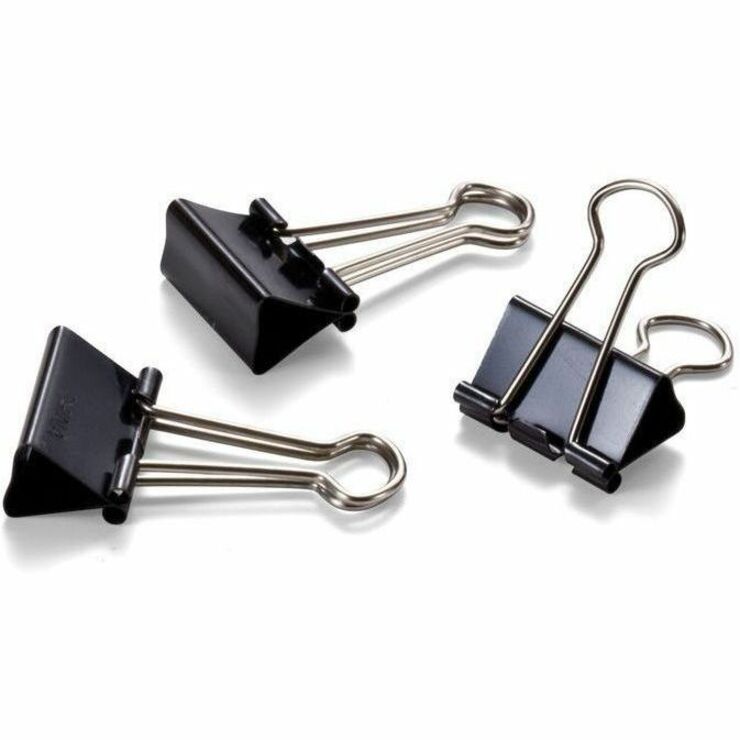 Officemate Binder Clips - Small - 0.8" Width - 0.37" Size Capacity - 12 / Box - Black