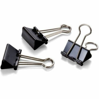 Officemate Binder Clips - Small - 0.8" Width - 0.37" Size Capacity - 12 / Box - Black