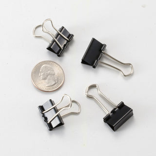 Officemate Binder Clips - Small - 0.8" Width - 0.37" Size Capacity - 12 / Box - Black