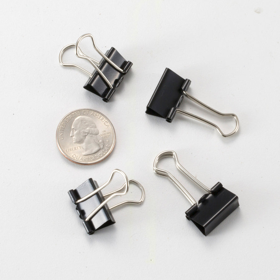 Officemate Binder Clips - Small - 0.8" Width - 0.37" Size Capacity - 12 / Box - Black