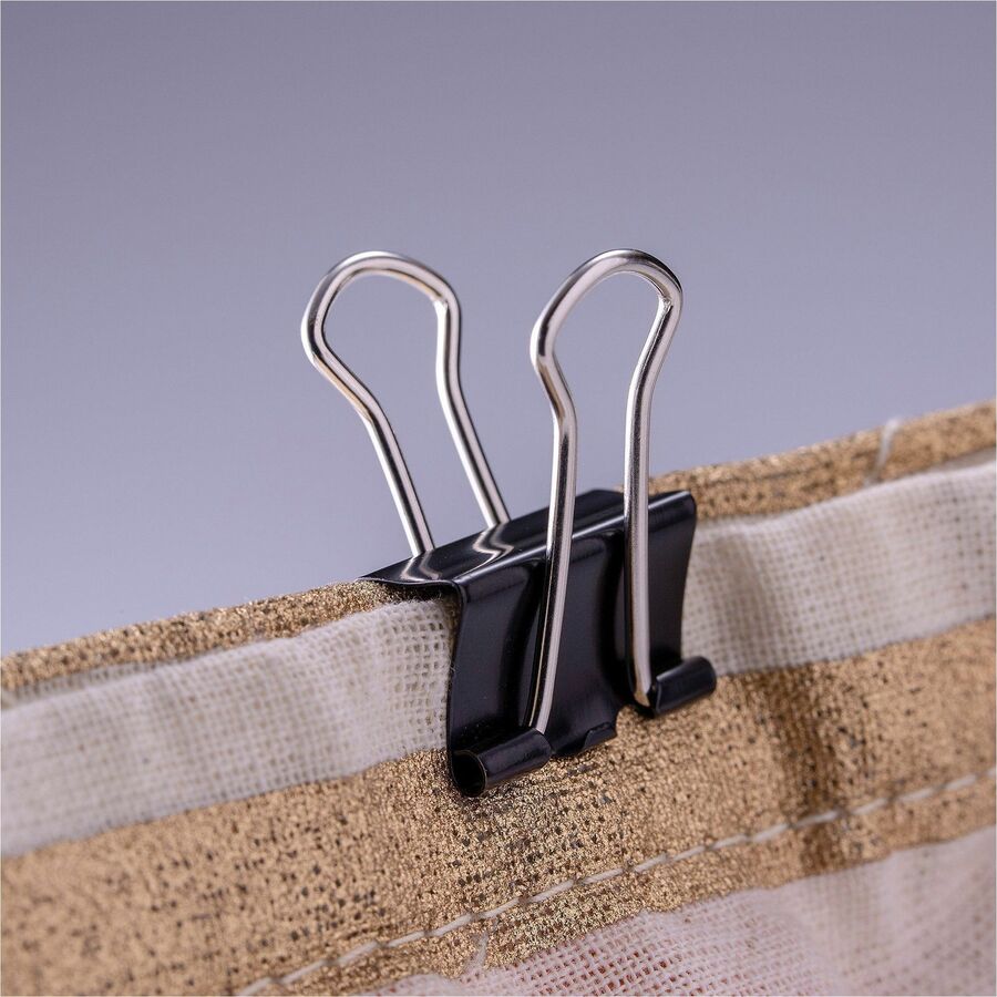 Officemate Binder Clips - Small - 0.8" Width - 0.37" Size Capacity - 12 / Box - Black