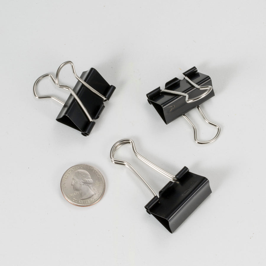Officemate Binder Clips - Medium - 2.4" Width - 0.62" Size Capacity - for File - Corrosion Resistant, Durable - 12 / Box - Black