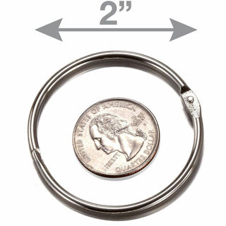 Officemate Loose-Leaf Book Rings - 2" Diameter - Silver - Metal - 50 / Box