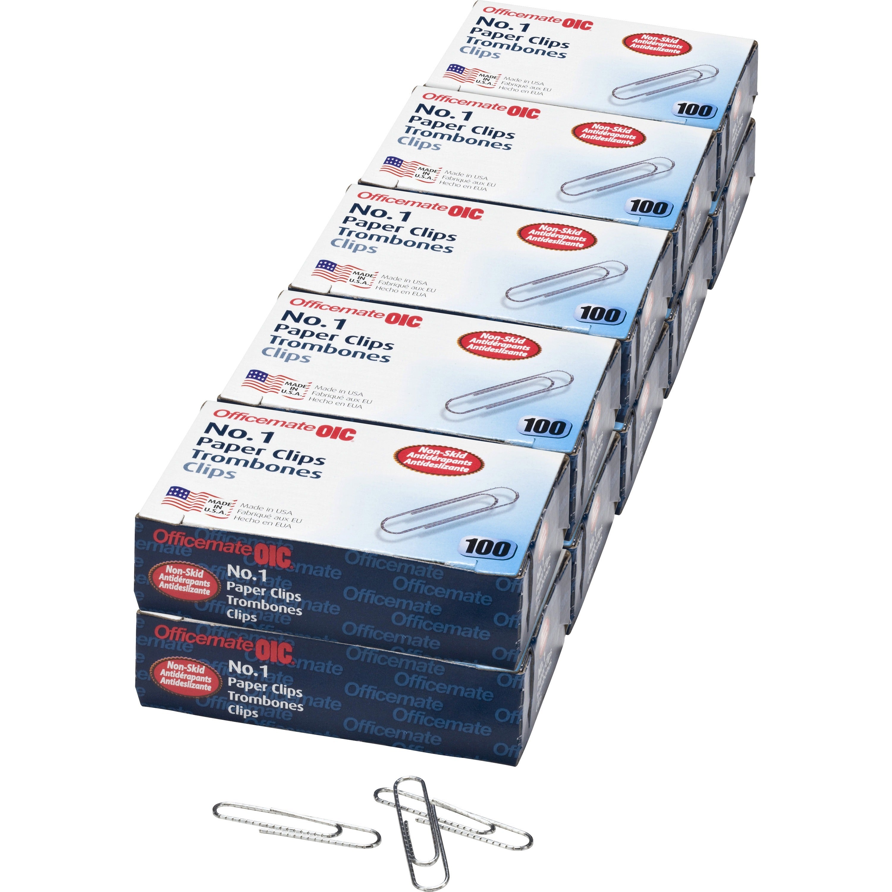 officemate-nonskid-paper-clips-no-1-18-length-x-05-width-non-skid-1000-pack-silver-steel_oic99912 - 1