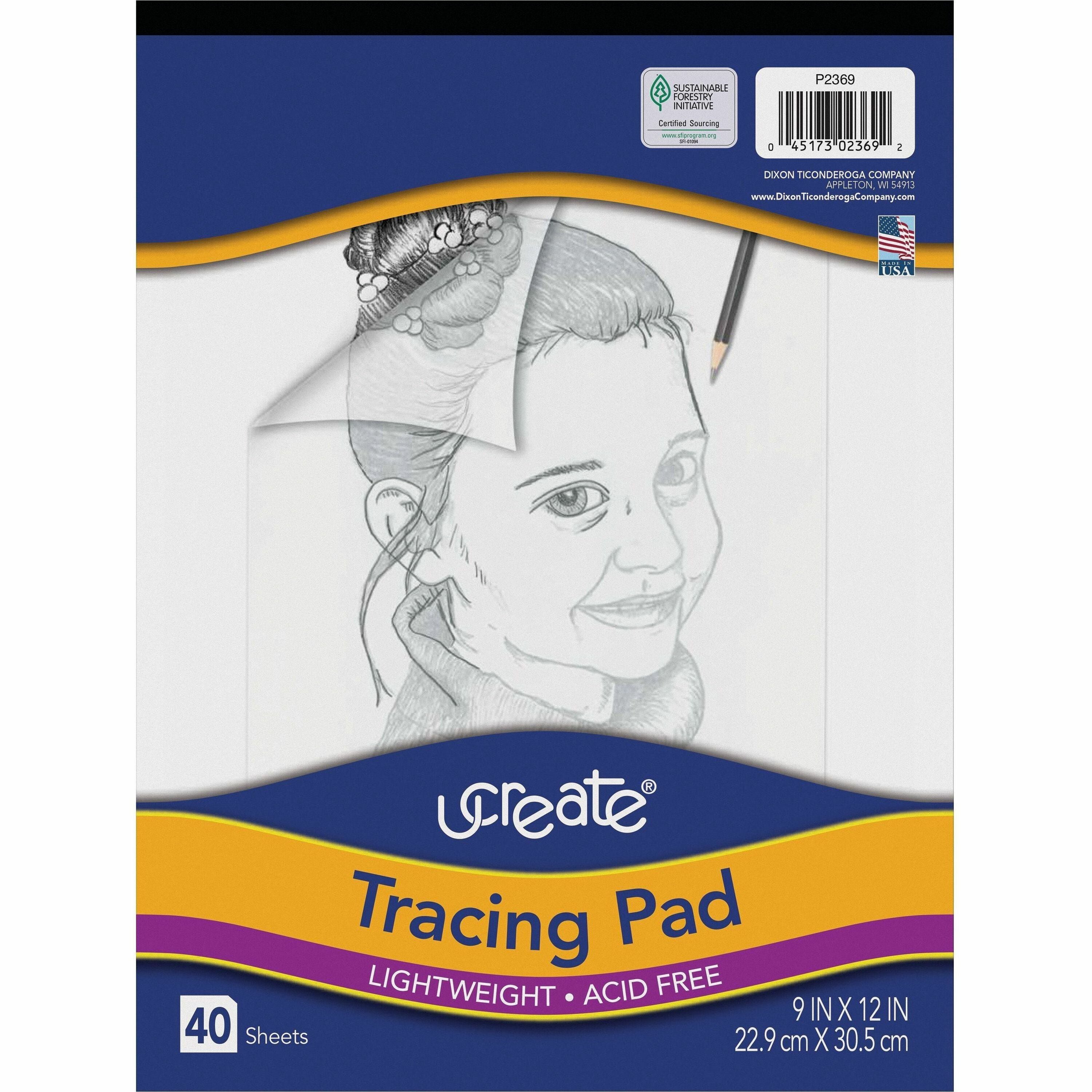 ucreate-tracing-pad-40-sheets-plain-unruled-margin-9-x-12-transparent-paper-bleed-free-40-pad_pac2369 - 1