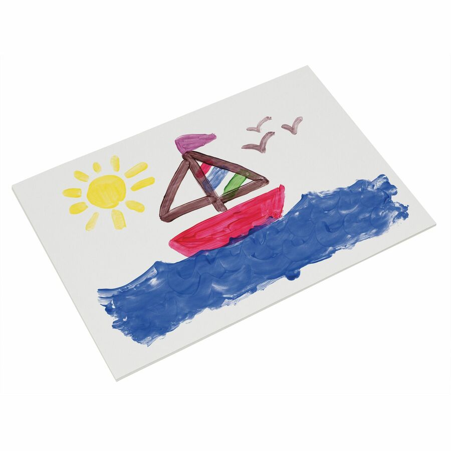 Pacon Gloss Coat Fingerpaint Paper - Plain - 22" x 16" - White Paper - Non Absorbant, Resist Bleed-through - Recycled - 100 / Pack