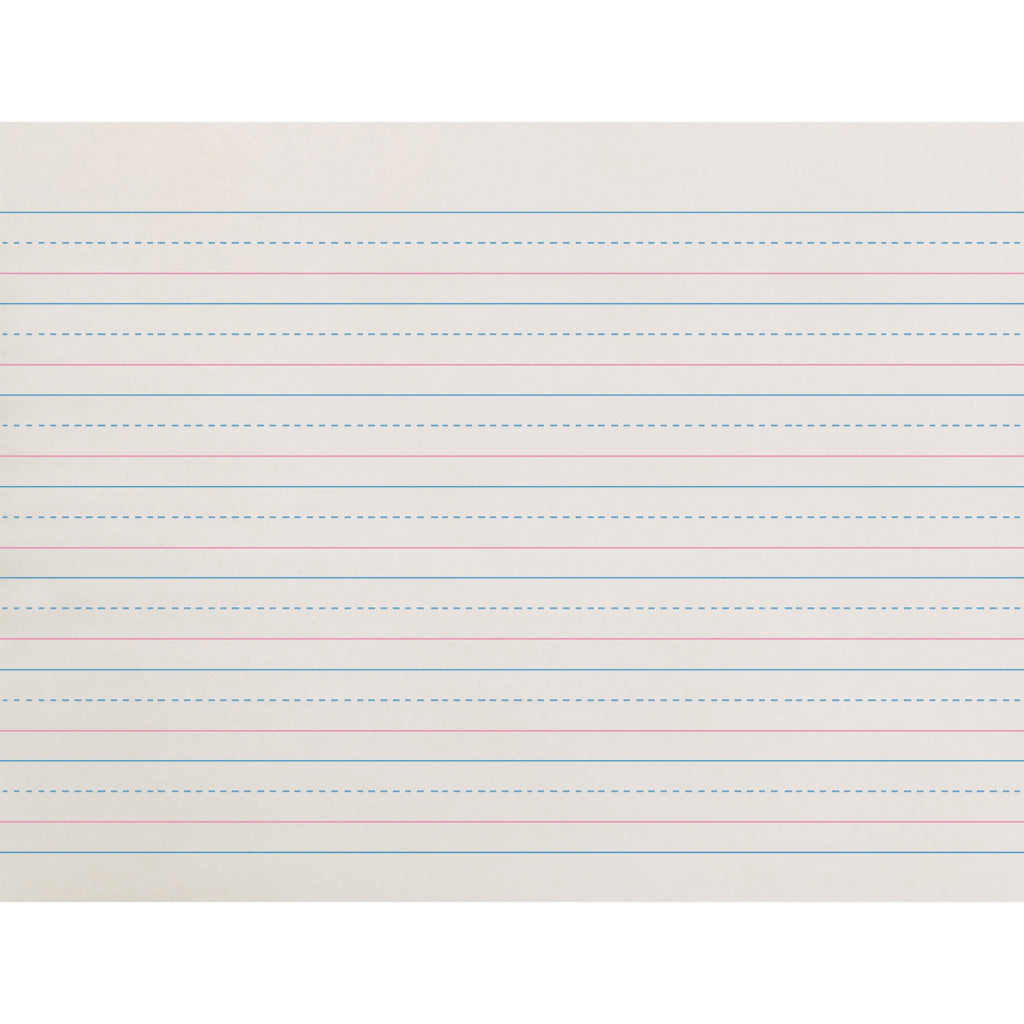 Zaner-Bloser Dotted Midline Newsprint Paper - 500 Sheets - 0.63" Ruled - Unruled Margin - 10 1/2" x 8" - White Paper - 500 / Pack