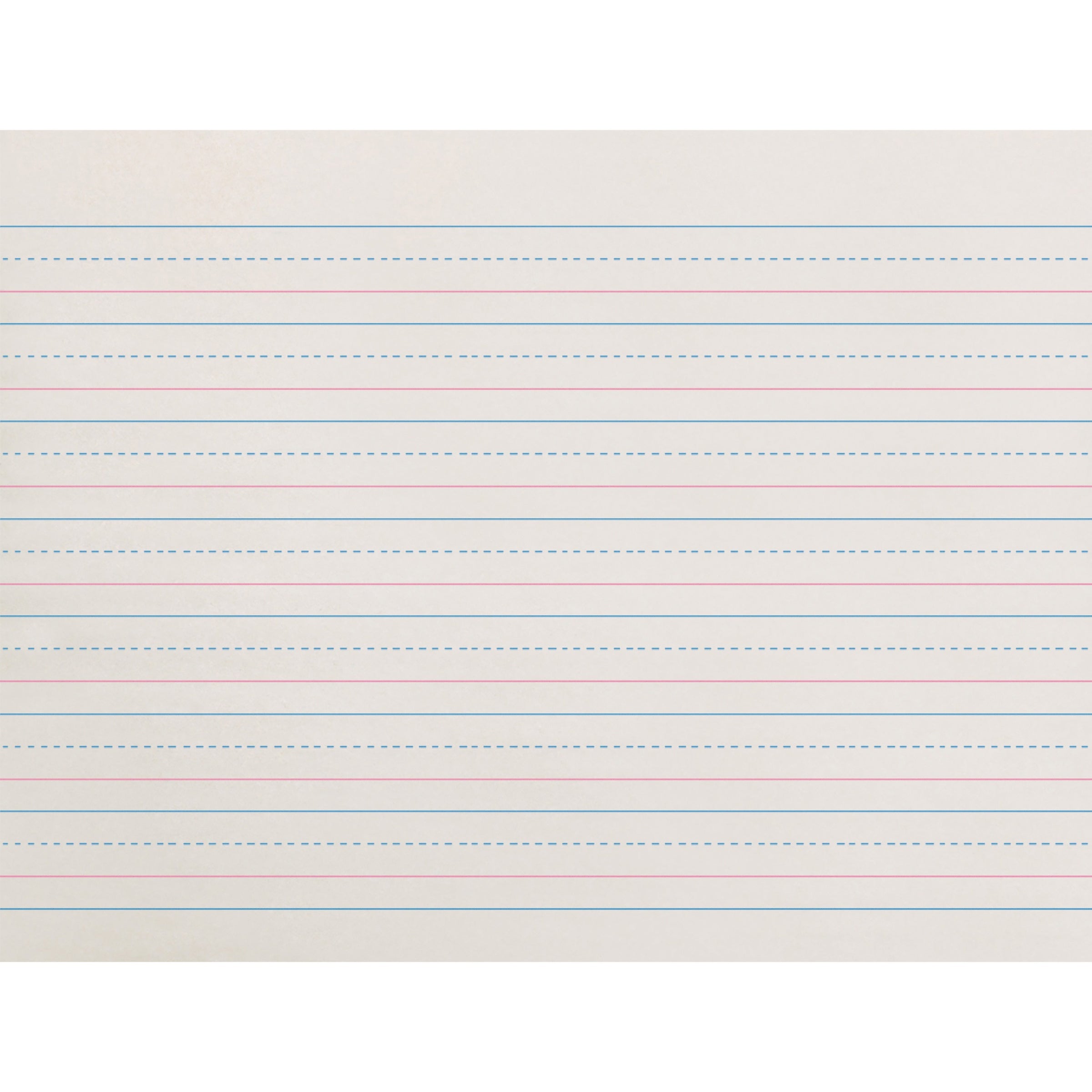 Zaner-Bloser Dotted Midline Newsprint Paper - 500 Sheets - 0.63" Ruled - Unruled Margin - 10 1/2" x 8" - White Paper - 500 / Pack