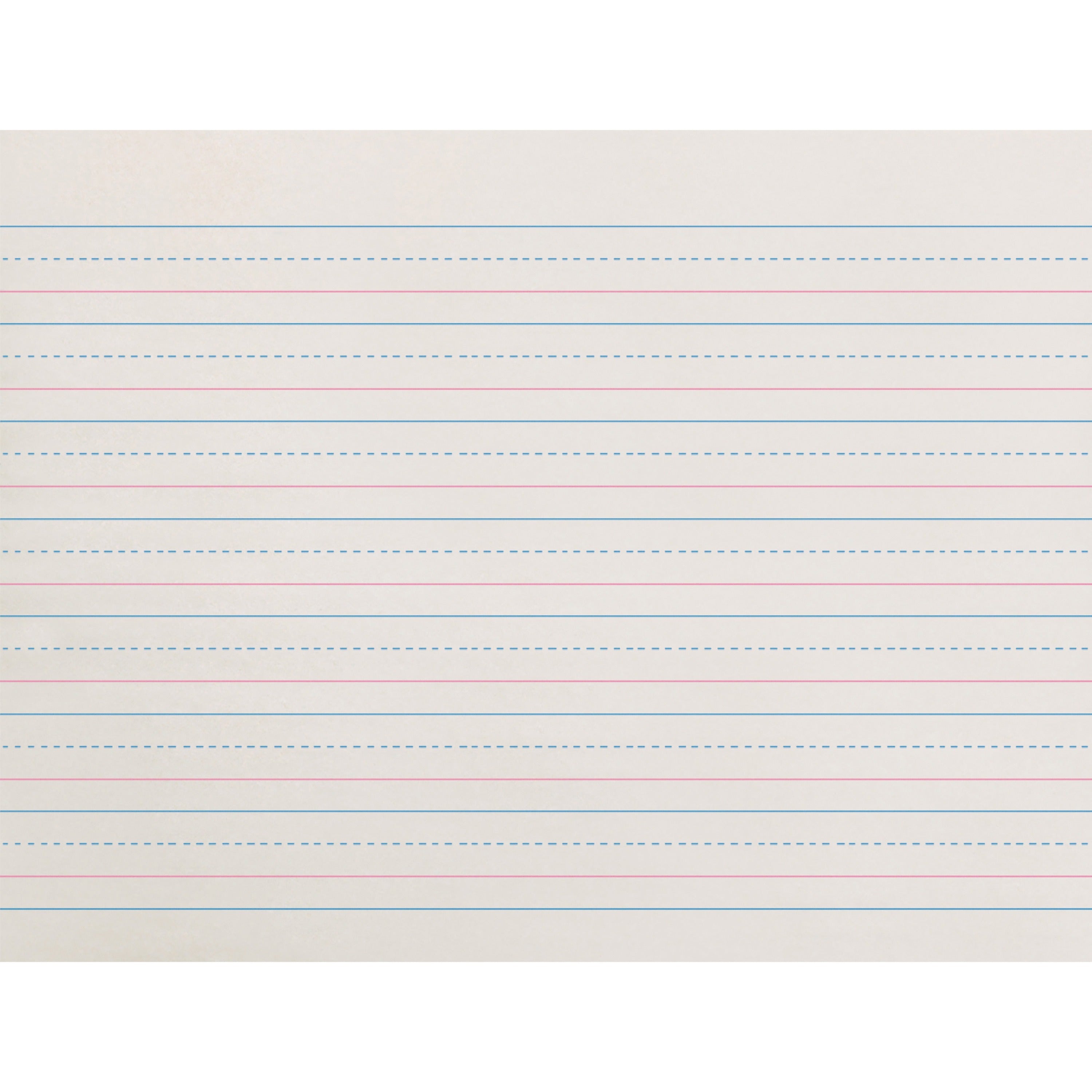 Zaner-Bloser Dotted Midline Newsprint Paper - 500 Sheets - 0.63" Ruled - Unruled Margin - 10 1/2" x 8" - White Paper - 500 / Pack