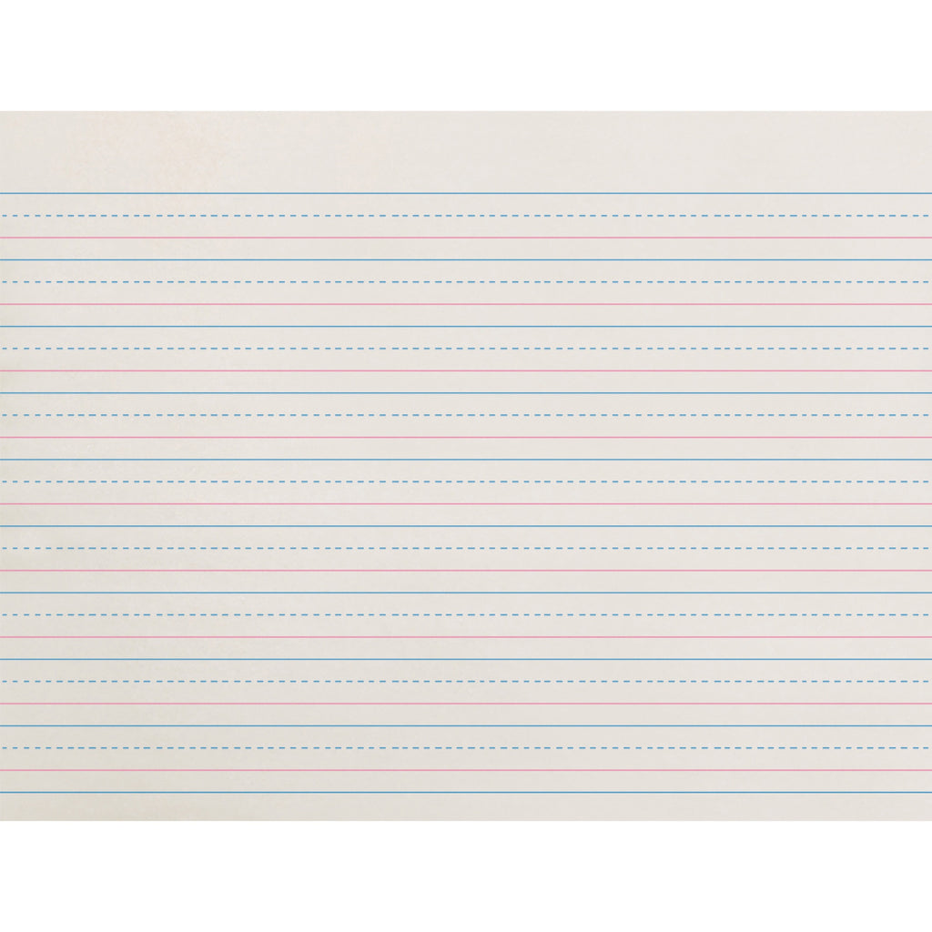 Zaner-Bloser Dotted Midline Newsprint Paper - 500 Sheets - 0.50" Ruled - Unruled Margin - 10 1/2" x 8" - White Paper - 500 / Pack