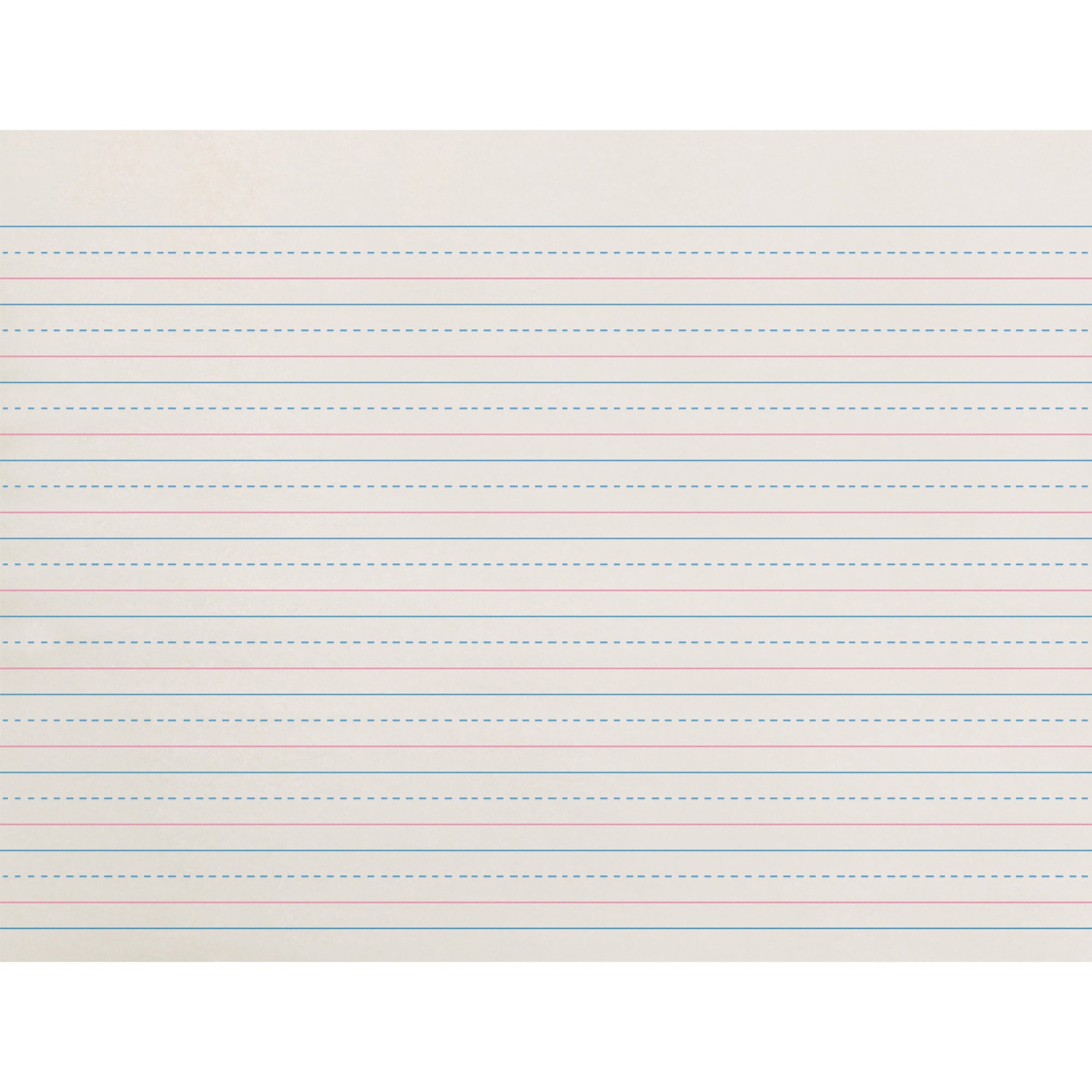 Zaner-Bloser Dotted Midline Newsprint Paper - 500 Sheets - 0.50" Ruled - Unruled Margin - 10 1/2" x 8" - White Paper - 500 / Pack