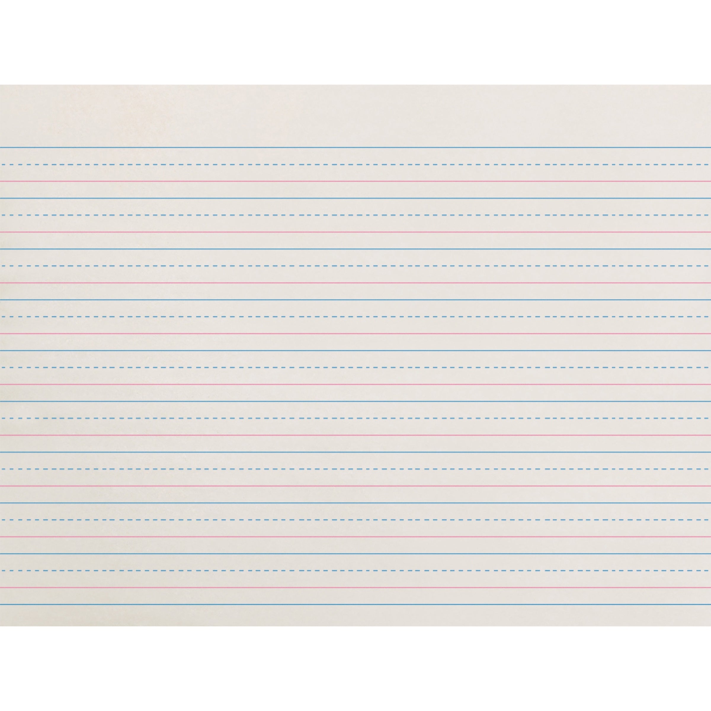Zaner-Bloser Dotted Midline Newsprint Paper - 500 Sheets - 0.50" Ruled - Unruled Margin - 10 1/2" x 8" - White Paper - 500 / Pack