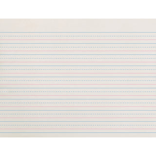 Zaner-Bloser Dotted Midline Newsprint Paper - 500 Sheets - 0.50" Ruled - Unruled Margin - 10 1/2" x 8" - White Paper - 500 / Pack