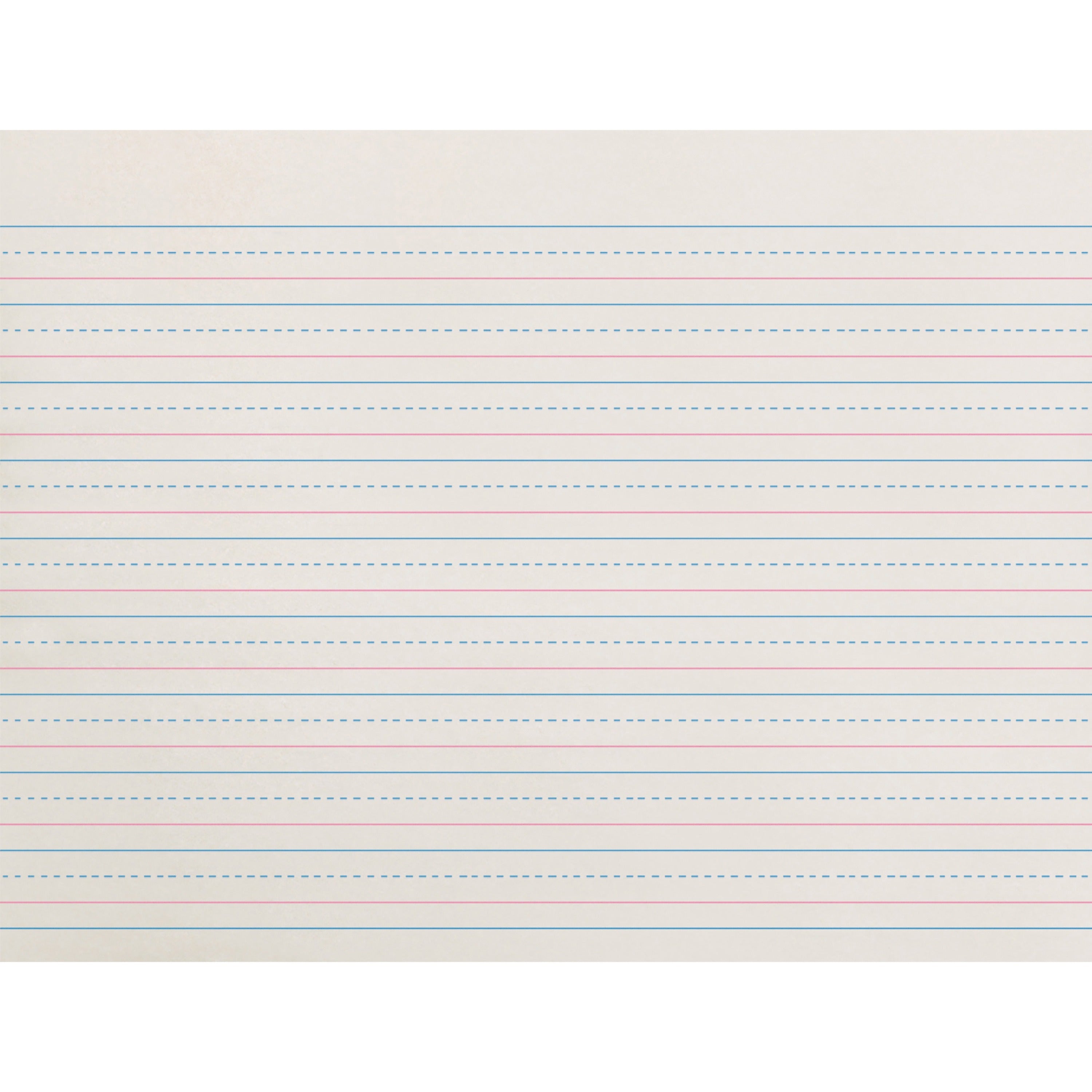 Zaner-Bloser Dotted Midline Newsprint Paper - 500 Sheets - 0.50" Ruled - Unruled Margin - 10 1/2" x 8" - White Paper - 500 / Pack