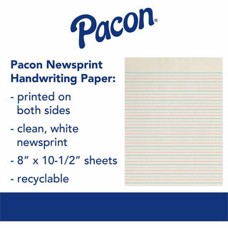 Zaner-Bloser Dotted Midline Newsprint Paper - Letter - 500 Sheets - 0.50" Ruled - Letter - 8" x 10 1/2" - White Paper - 500 / Ream