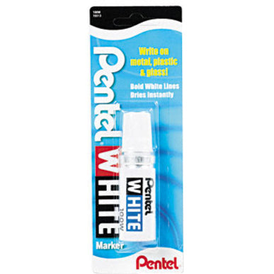 White Permanent Marker, Broad Bullet Tip, White