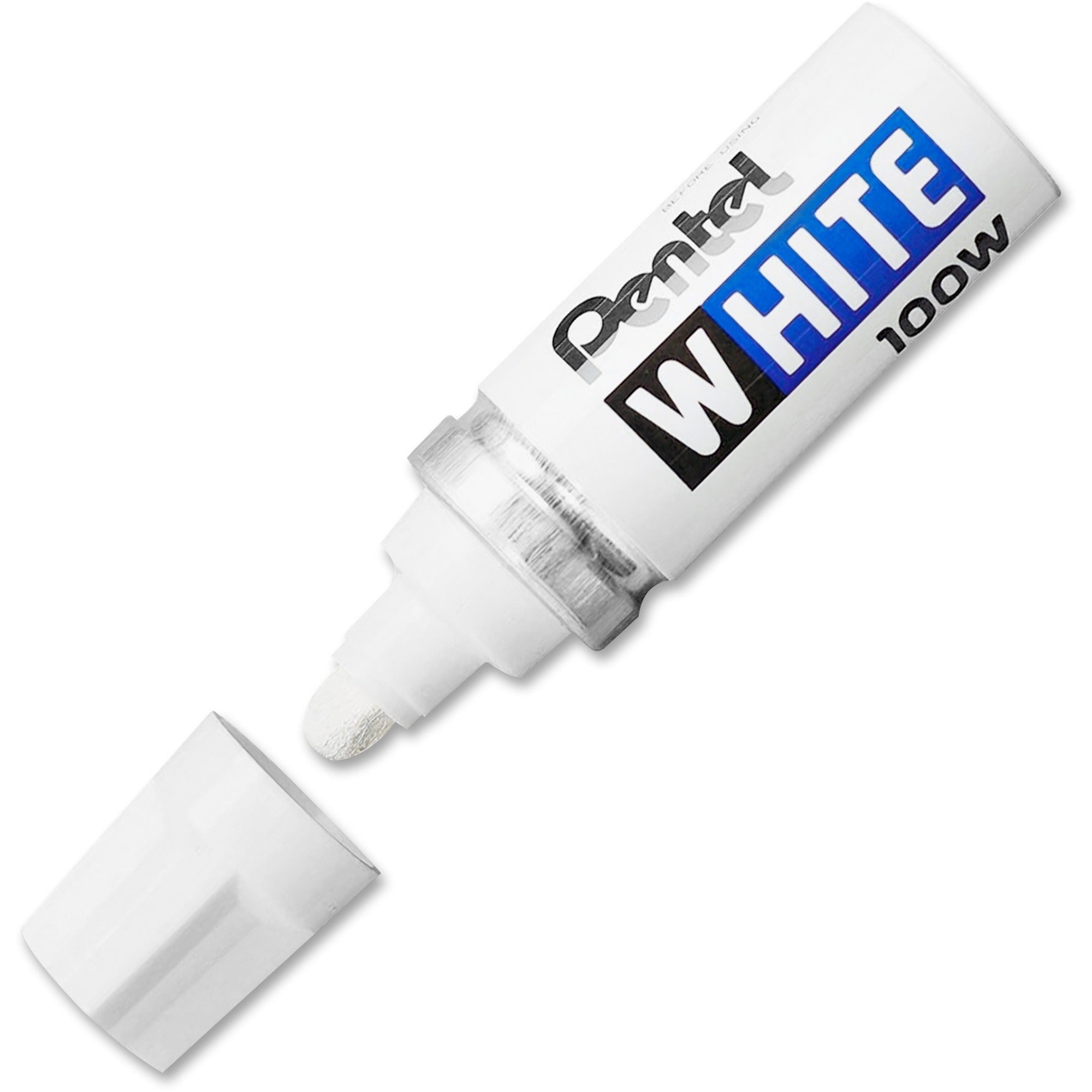 White Permanent Marker, Broad Bullet Tip, White