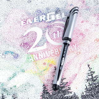 EnerGel EnerGel Deluxe Liquid Gel Pen - Medium Pen Point - 0.7 mm Pen Point Size - Refillable - Black Gel-based Ink - Silver Barrel - 1 Each
