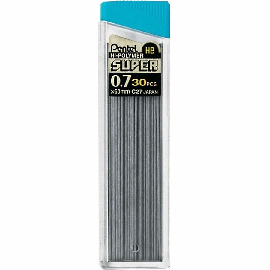 Super Hi-Polymer Lead Refills, 0.7 mm, HB, Black, 30/Tube