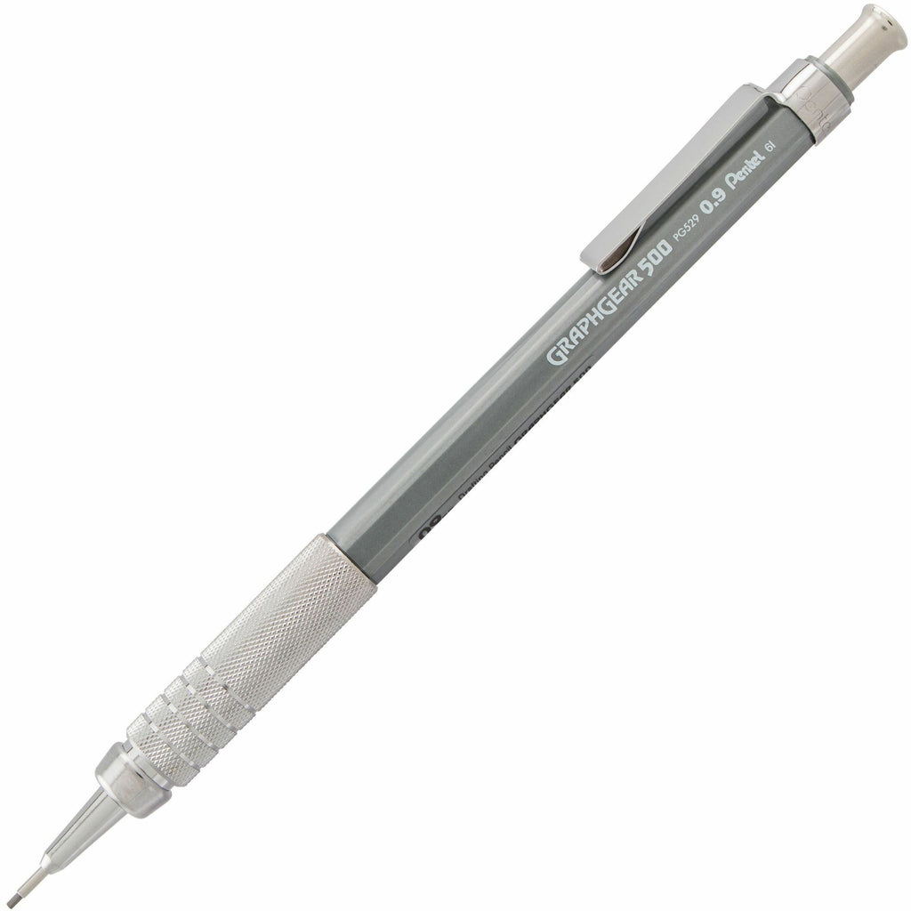Pentel GraphGear 500 Mechanical Drafting Pencil - HB Lead - 0.9 mm Lead Diameter - Refillable - Gray Barrel - 1 Each