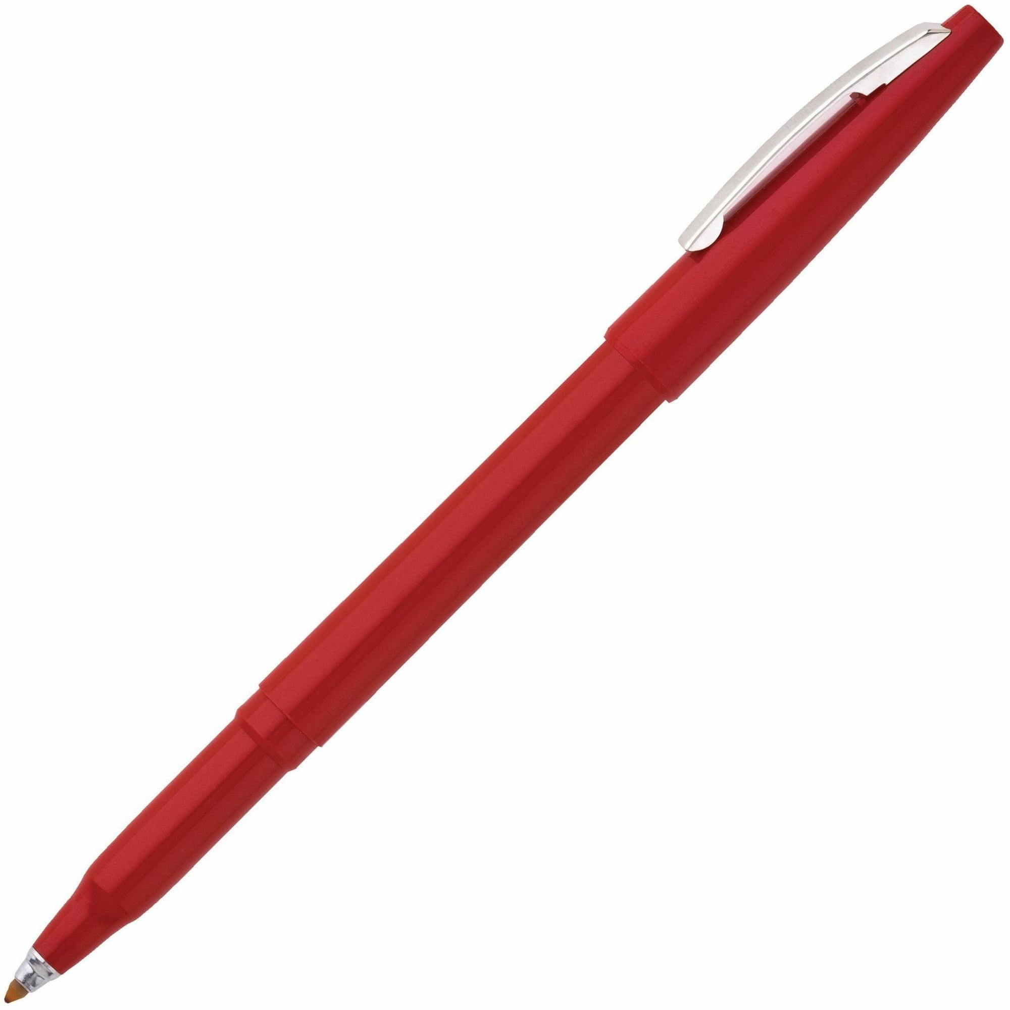 Rolling Writer Roller Ball Pen, Stick, Medium 0.8 mm, Red Ink, Red Barrel, Dozen