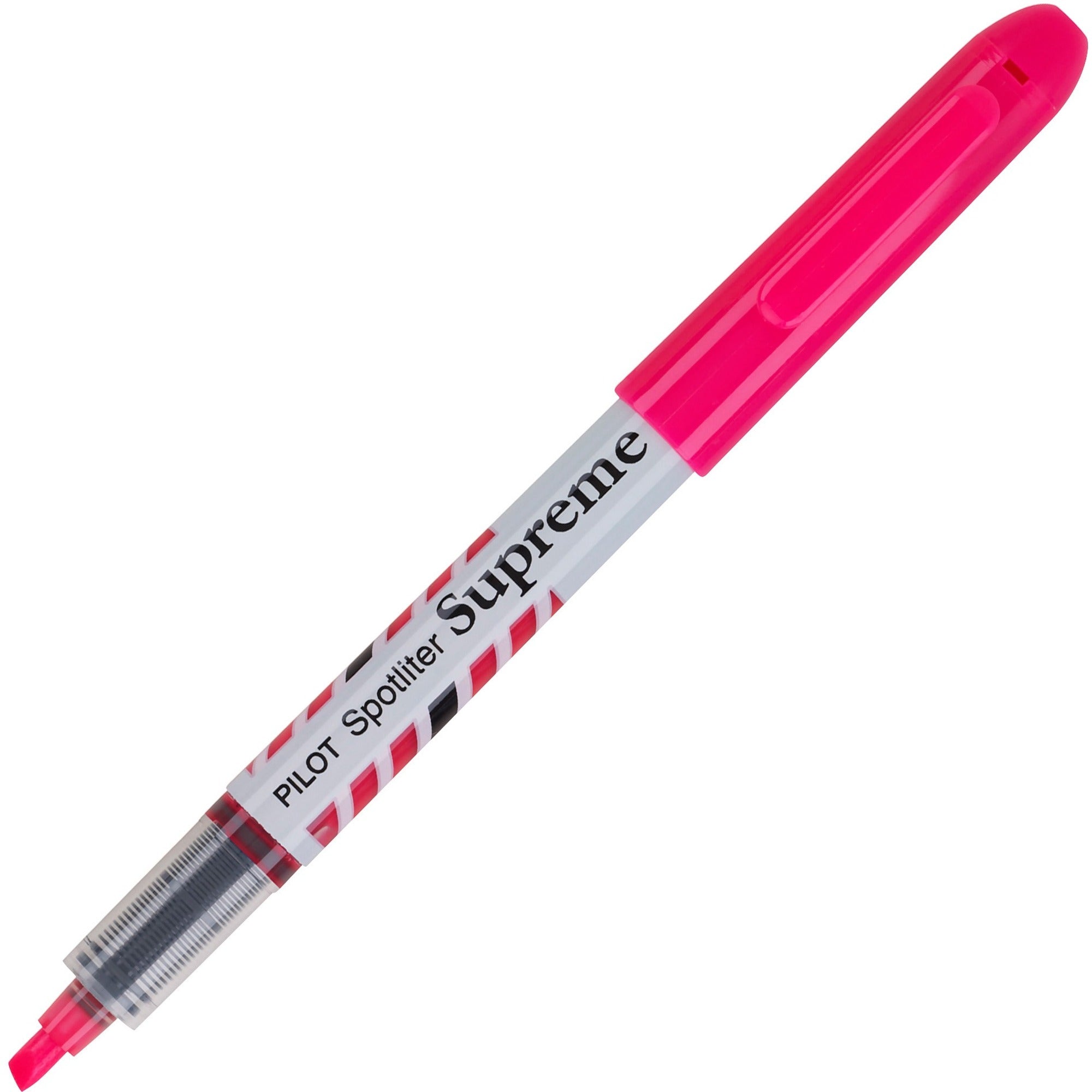Spotliter Supreme Highlighter, Fluorescent Pink Ink, Chisel Tip, Pink/White Barrel