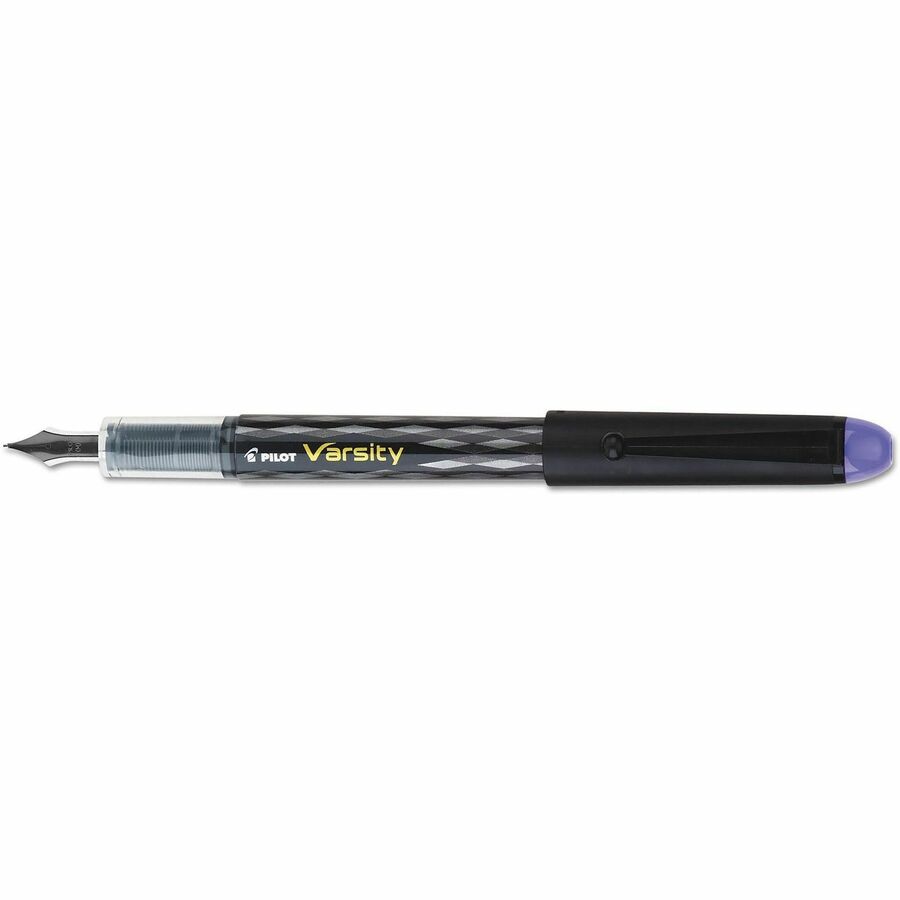 Varsity Fountain Pen, Medium 1 mm, Purple Ink, Clear/Black/Purple Barrel