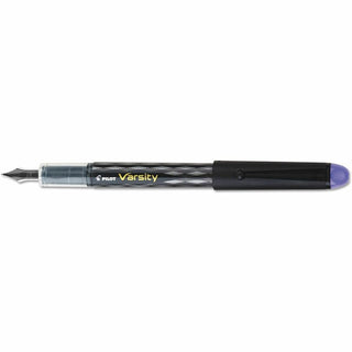 Varsity Fountain Pen, Medium 1 mm, Purple Ink, Clear/Black/Purple Barrel