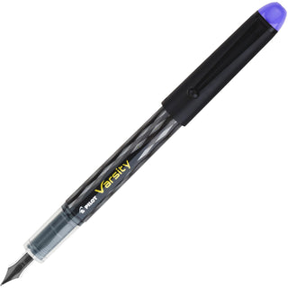 Varsity Fountain Pen, Medium 1 mm, Purple Ink, Clear/Black/Purple Barrel