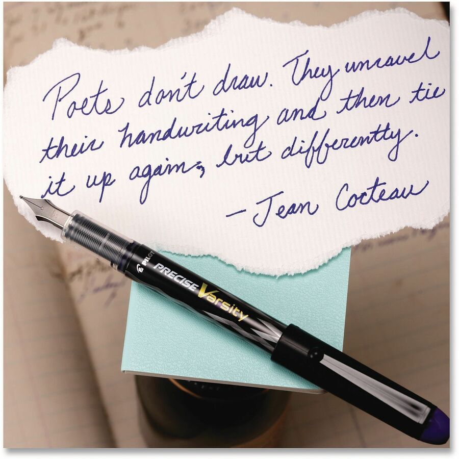 Varsity Fountain Pen, Medium 1 mm, Purple Ink, Clear/Black/Purple Barrel