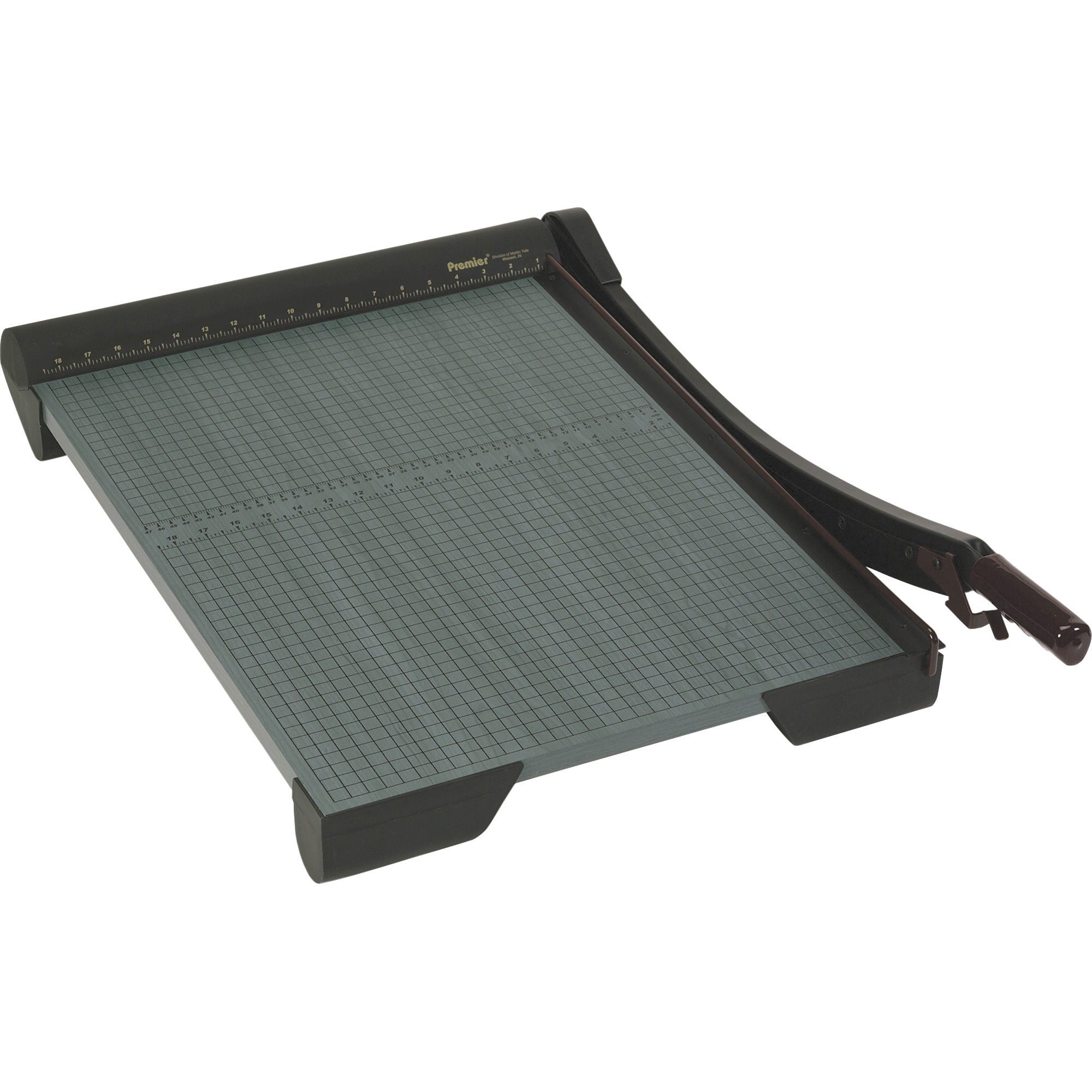The Original Green Paper Trimmer, 20 Sheets, 18" Cut Length, Wood Base, 18.5 x 18