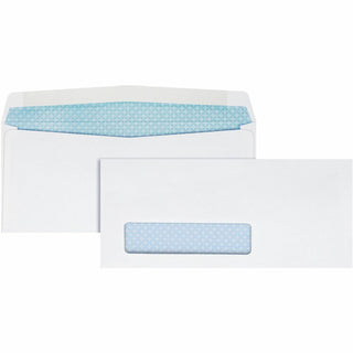 Security Tint Window Envelope, #8 5/8, Commercial Flap, Gummed Closure, 3.63 x 8.63, White, 500/Box