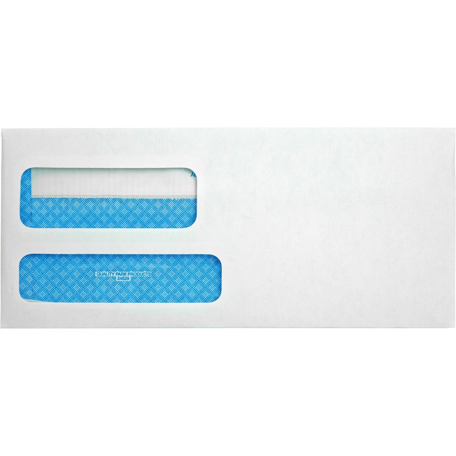 Double Window Redi-Seal Security-Tinted Envelope, #9, Commercial Flap, Redi-Seal Adhesive Closure, 3.88 x 8.88, White, 500/BX