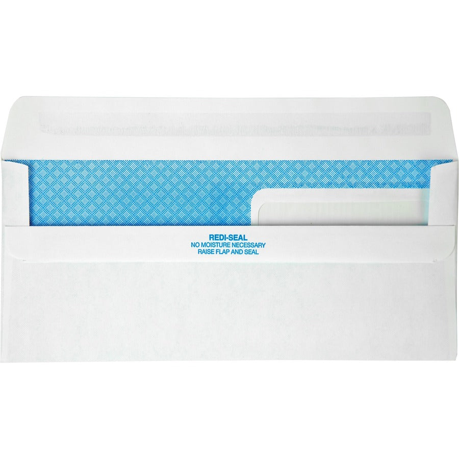 Double Window Redi-Seal Security-Tinted Envelope, #9, Commercial Flap, Redi-Seal Adhesive Closure, 3.88 x 8.88, White, 500/BX