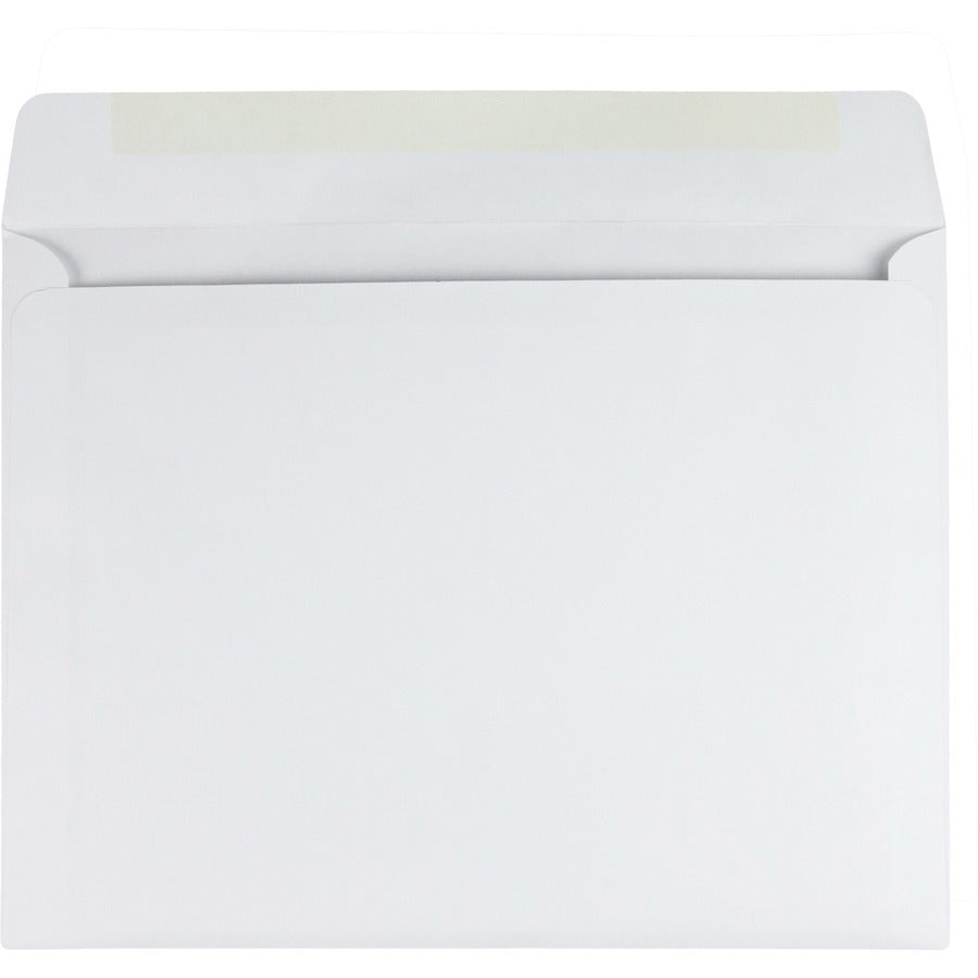 Open-Side Booklet Envelope, #13 1/2, Cheese Blade Flap, Gummed Closure, 10 x 13, White, 100/Box
