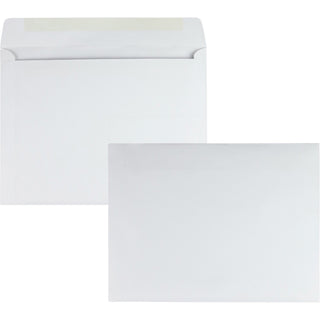 Open-Side Booklet Envelope, #13 1/2, Cheese Blade Flap, Gummed Closure, 10 x 13, White, 100/Box