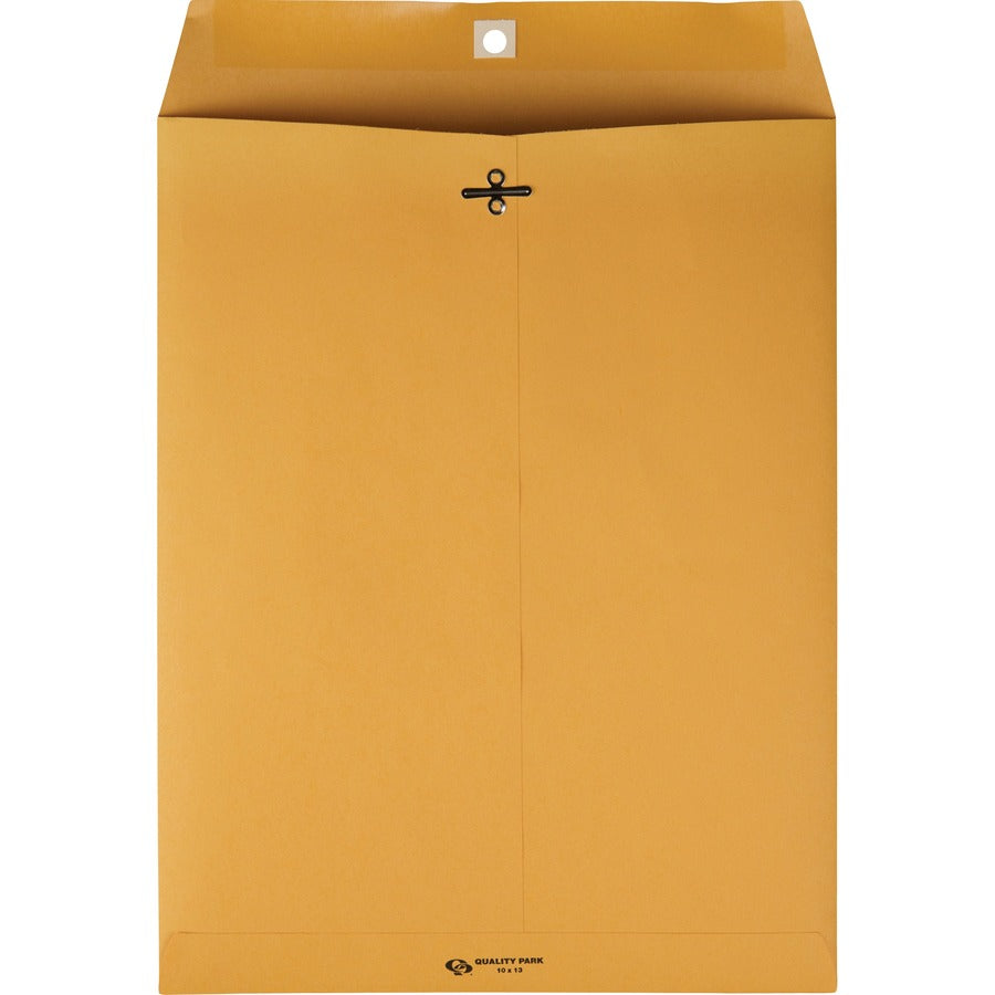 Clasp Envelope, 28 lb Bond Weight Kraft, #97, Square Flap, Clasp/Gummed Closure, 10 x 13, Brown Kraft, 100/Box
