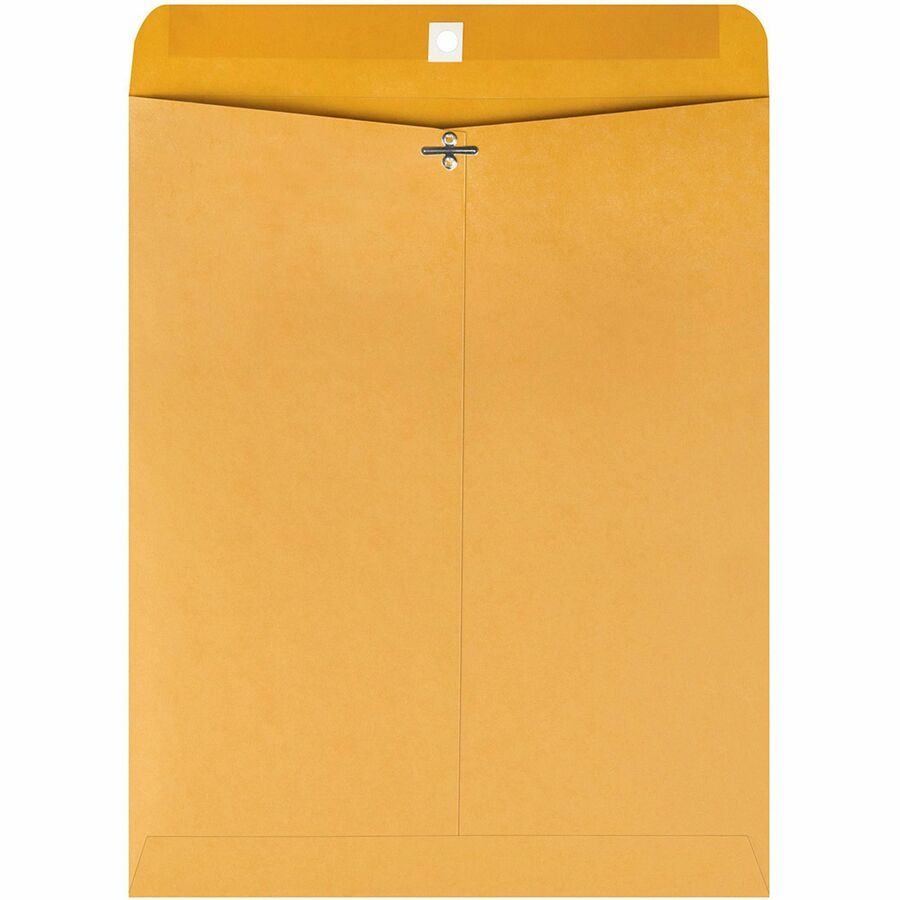 Quality Park 11-1/2 x 14-1/2 Clasp Envelopes with Deeply Gummed Flaps - Clasp - #105 - 11 1/2" Width x 14 1/2" Length - 28 lb - Gummed - Kraft - 100 / Box - Kraft