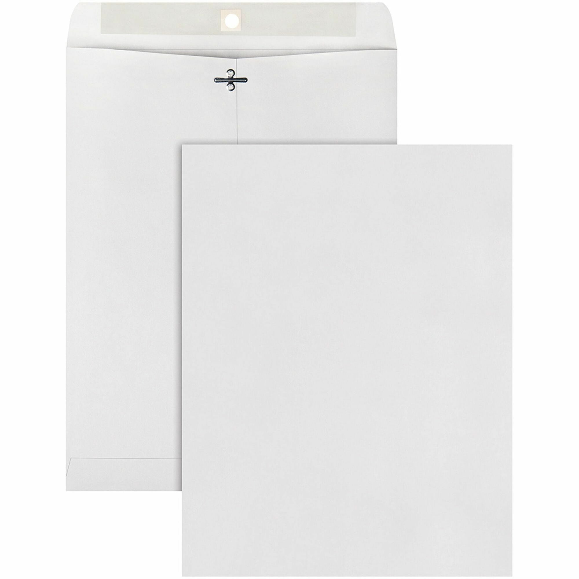 Clasp Envelope, 28 lb Bond Weight Kraft, #97, Square Flap, Clasp/Gummed Closure, 10 x 13, Executive Gray, 100/Box