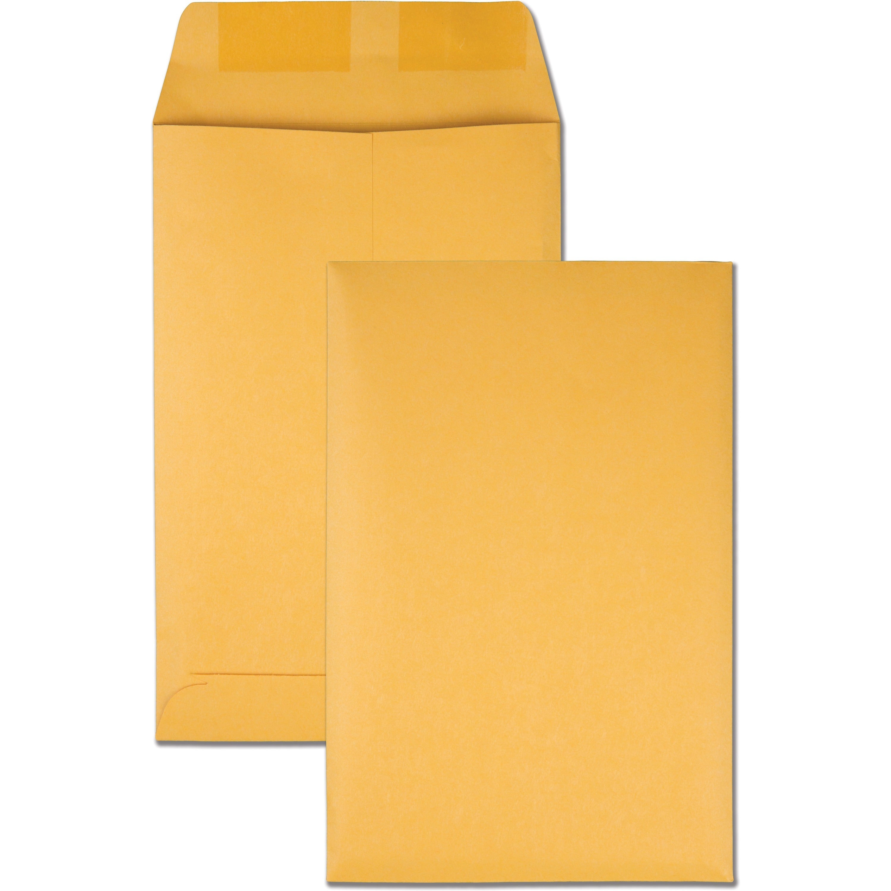 Catalog Envelope, 28 lb Bond Weight Kraft, #1, Square Flap, Gummed Closure, 6 x 9, Brown Kraft, 100/Box