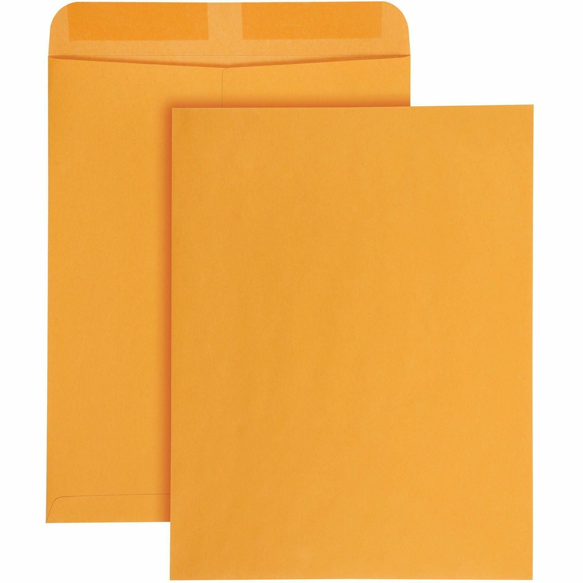 Catalog Envelope, 28 lb Bond Weight Kraft, #15 1/2, Square Flap, Gummed Closure, 12 x 15.5, Brown Kraft, 100/Box