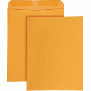Catalog Envelope, 28 lb Bond Weight Kraft, #15 1/2, Square Flap, Gummed Closure, 12 x 15.5, Brown Kraft, 100/Box