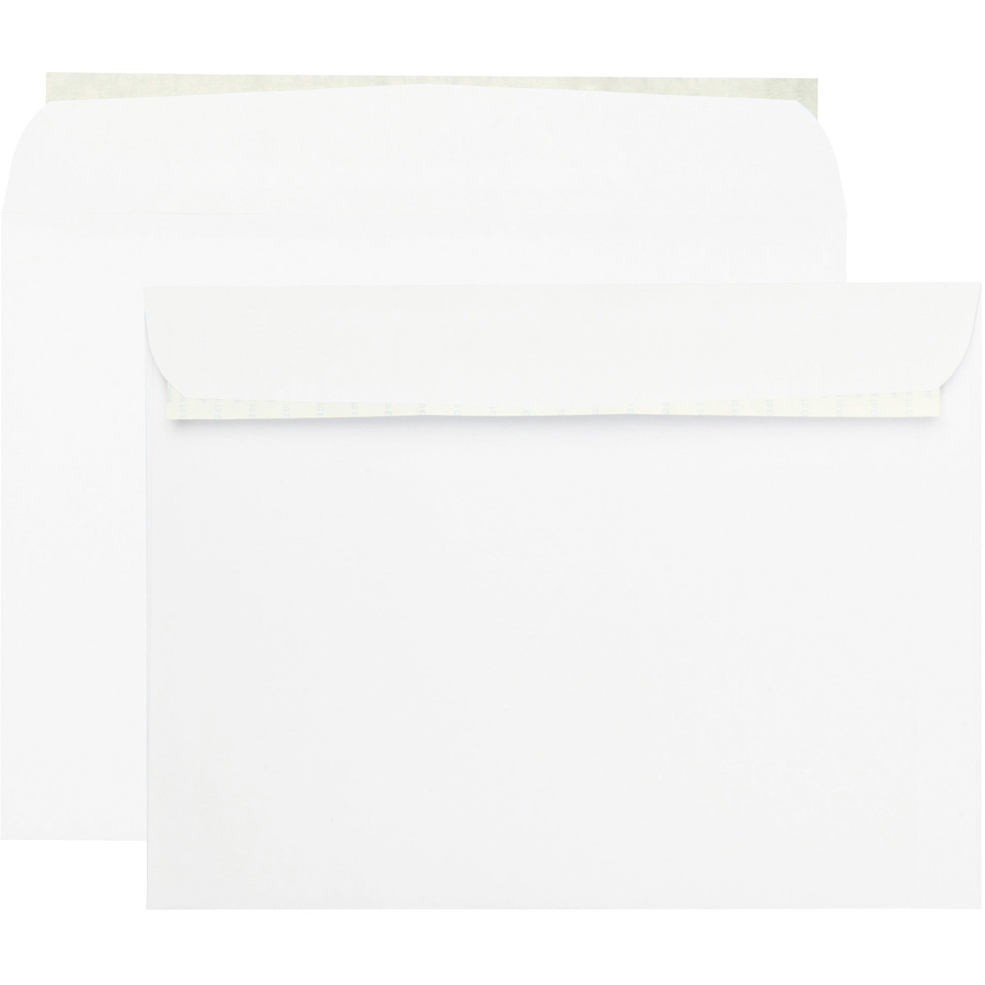 Open-Side Booklet Envelope, #10 1/2, Cheese Blade Flap, Redi-Strip Adhesive Closure, 9 x 12, White, 100/Box