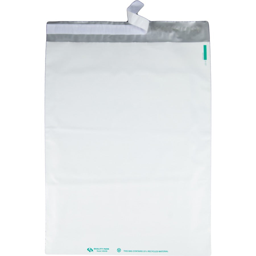 Redi-Strip Poly Mailer, #6, Square Flap, Redi-Strip Adhesive Closure, 14 x 19, White, 100/Pack
