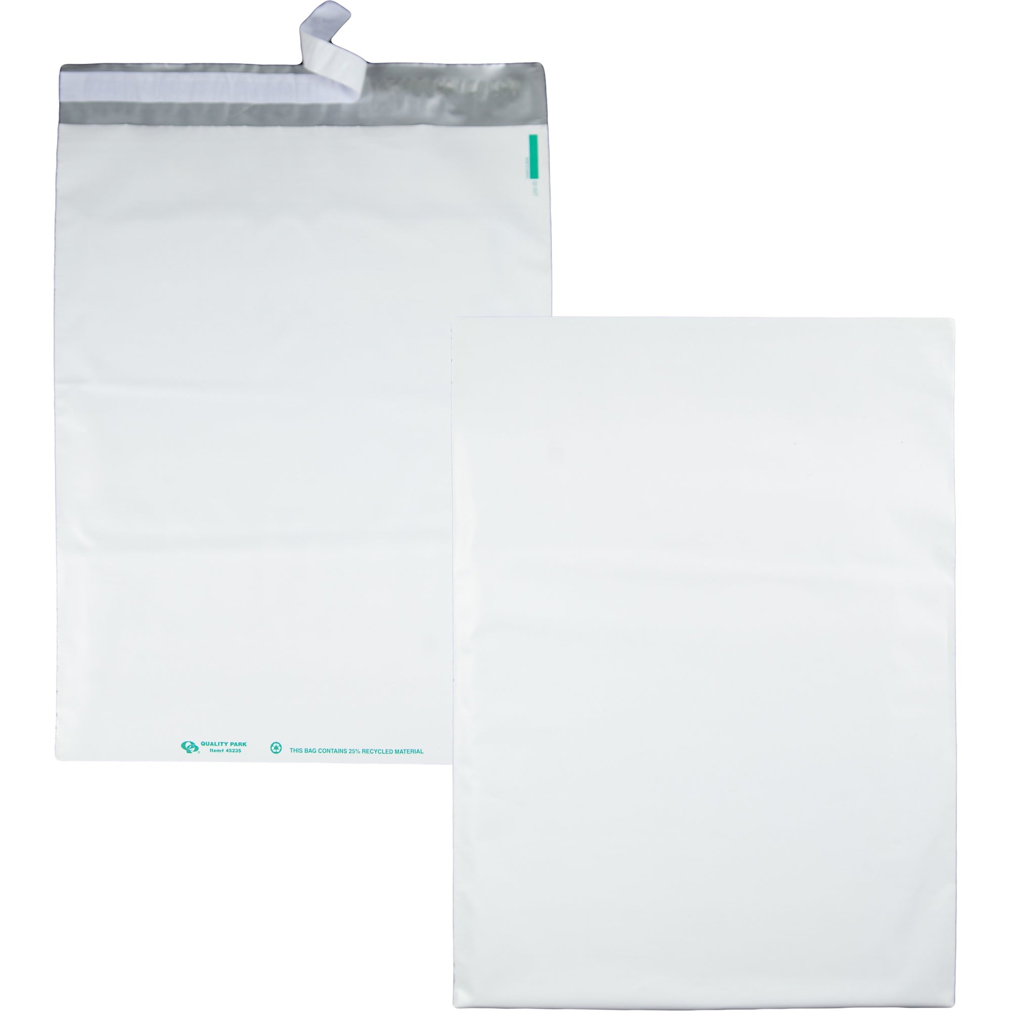 Redi-Strip Poly Mailer, #6, Square Flap, Redi-Strip Adhesive Closure, 14 x 19, White, 100/Pack